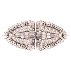 Oscar Heyman, Platinum Diamond Double-pin Brooch, Certificate