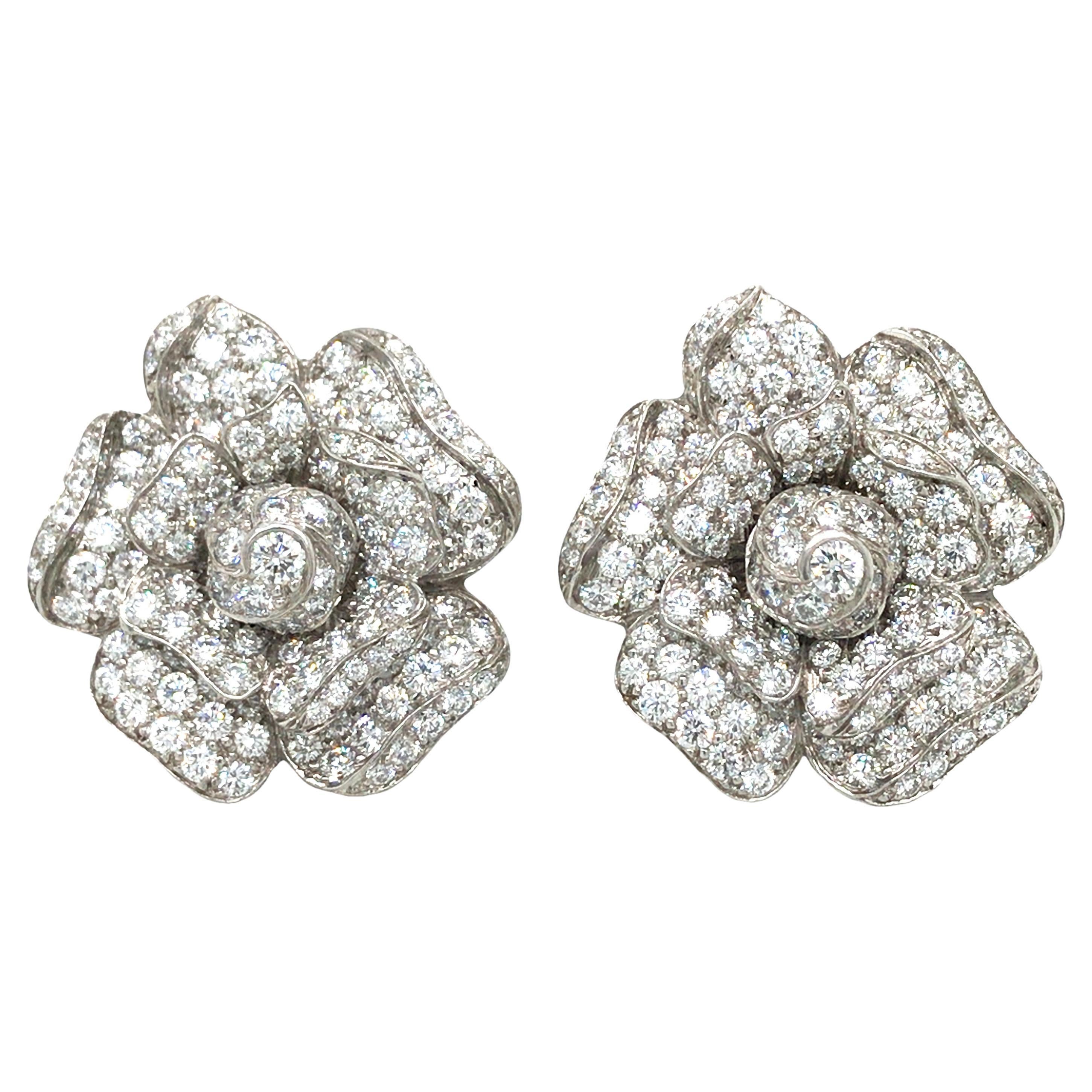 Oscar Heyman, Platinum Diamond Earrings, Certificate