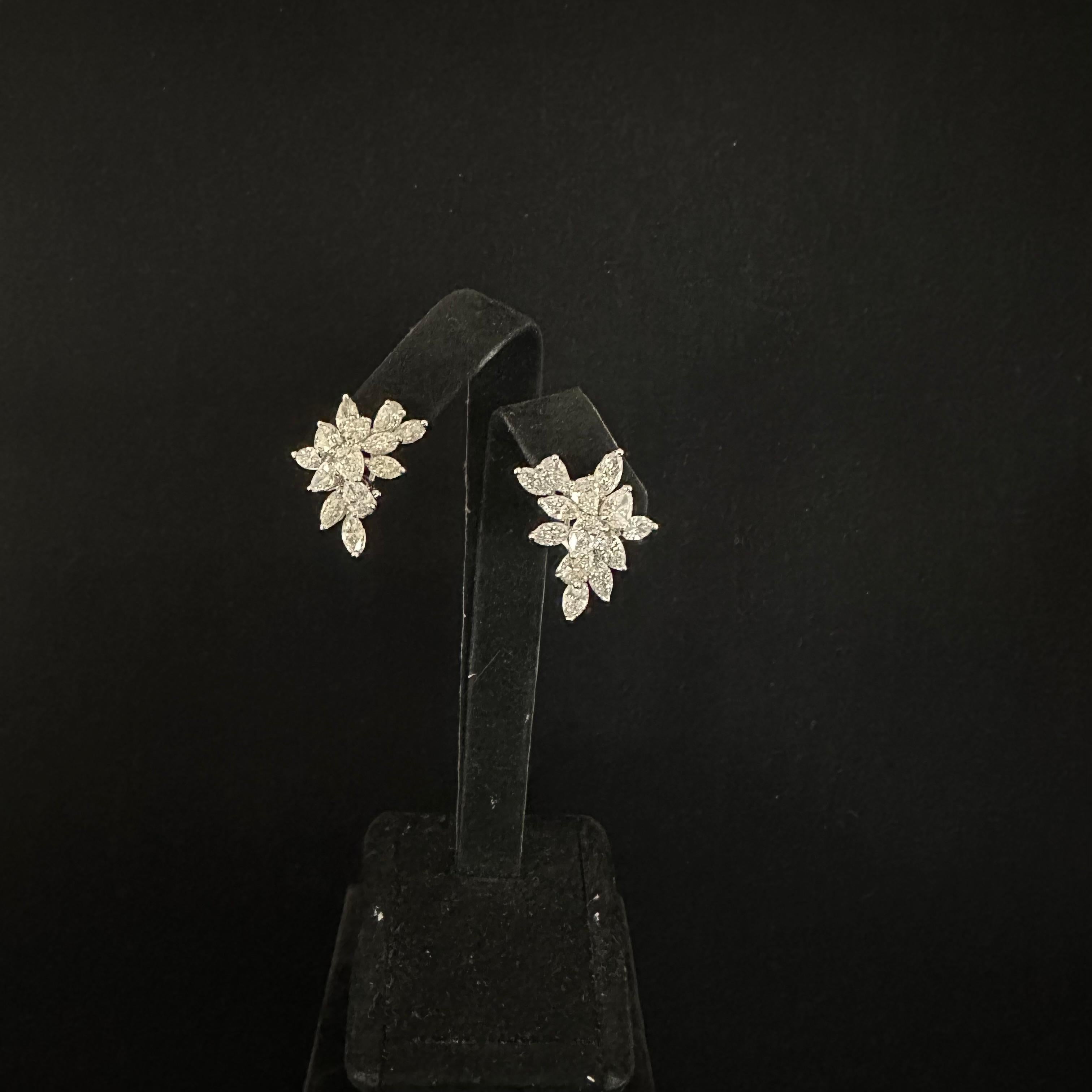 Oscar Heyman - Orecchini di diamanti in platino in vendita 2