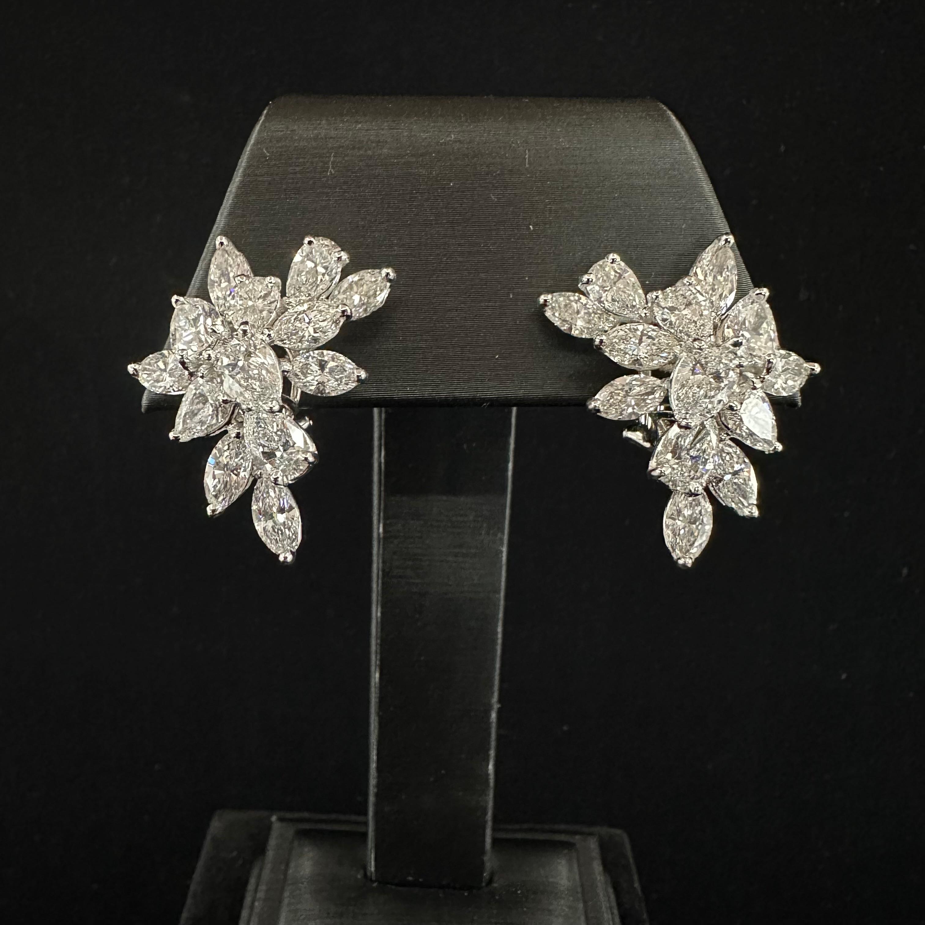 Oscar Heyman Platinum Diamond Earrings  For Sale 3
