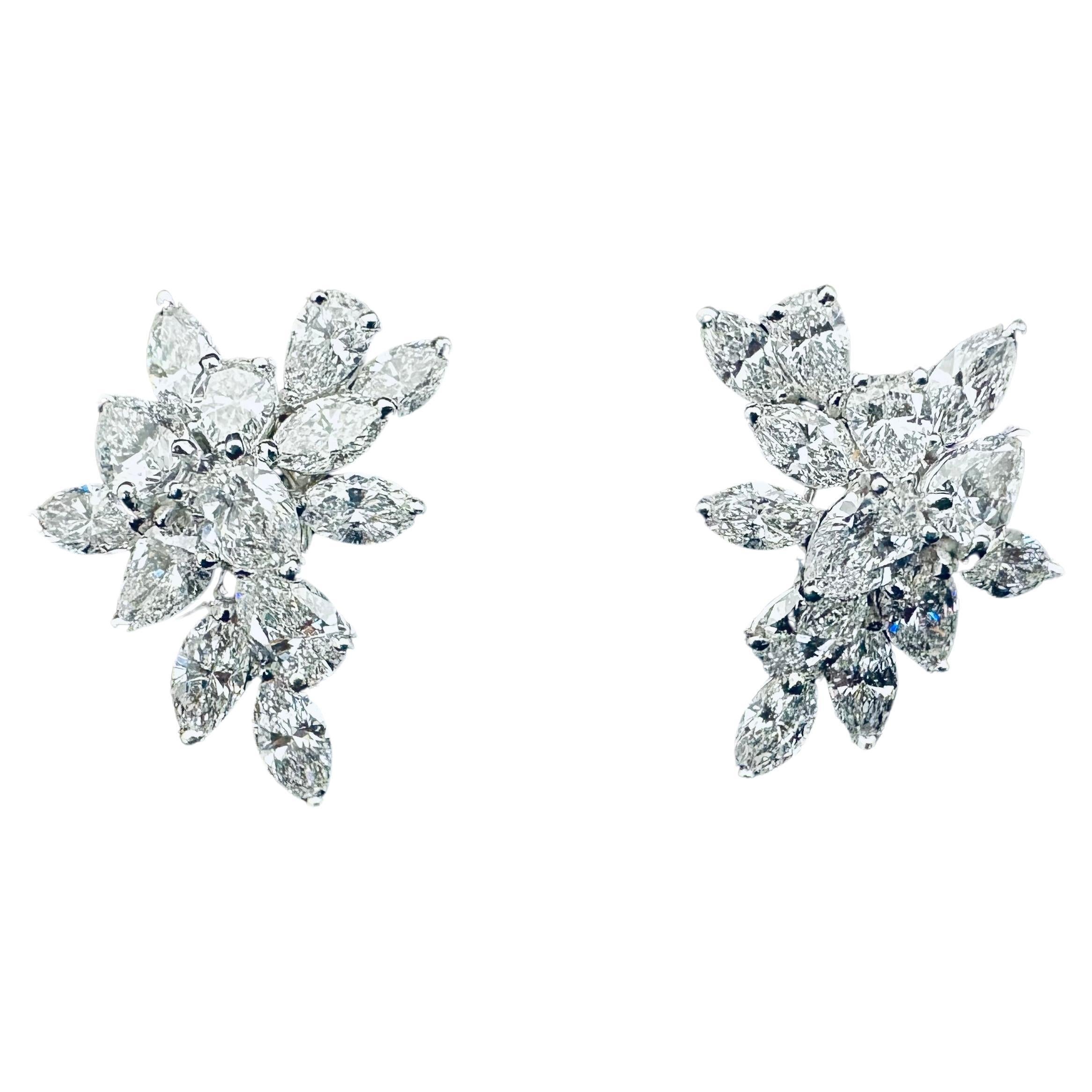 Oscar Heyman Platinum Diamond Earrings  For Sale