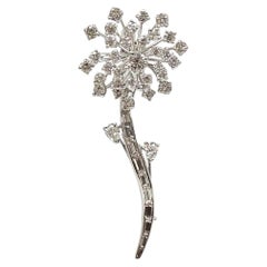 Oscar Heyman Platinum Diamond Floral Spray Brooch, 2.80 Carats Total Diamond Wei