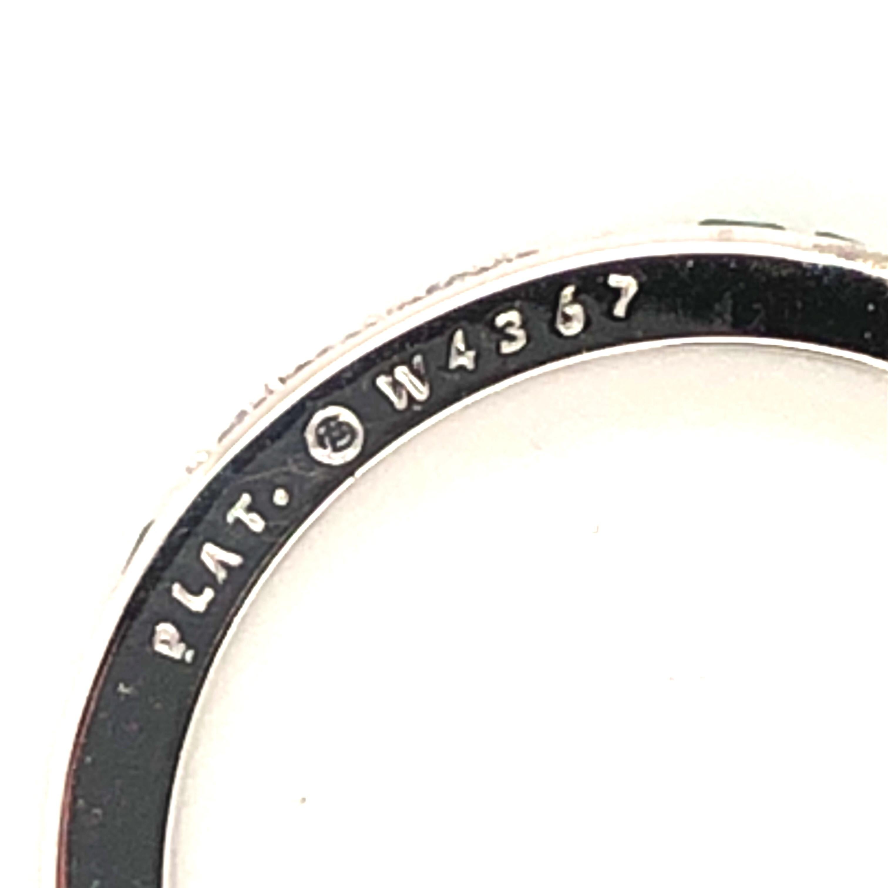 Square Cut Oscar Heyman Platinum Emerald and Diamond Wedding Band Ring, size 9.5