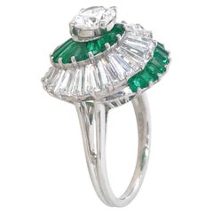 Oscar Heyman, Platinum Emerald Diamond Ring, Certificate