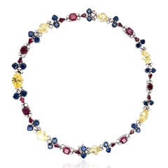 Oscar Heyman, Platinum Gemstone Diamond Necklace, GIA