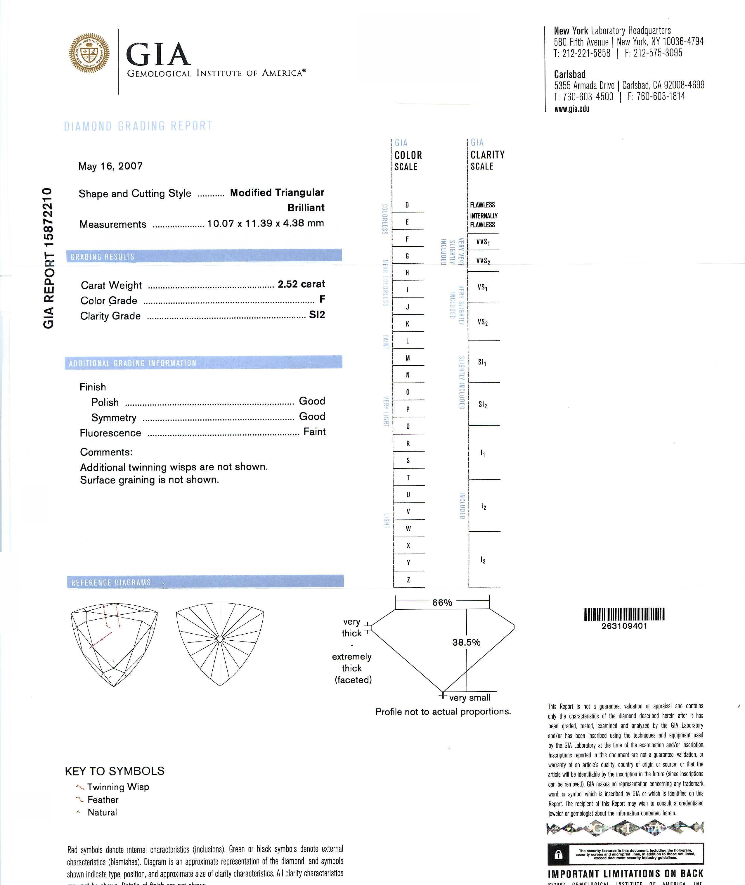 Contemporary Oscar Heyman Platinum GIA Certified 6.22tcw Trilliant Diamond 'Ballerina' Ring For Sale