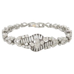 Oscar Heyman Platin-Armband mit Marquise-, Baguette- und rundem Brillantschliff