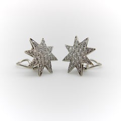 Oscar Heyman Platinum Pave Diamond Star Earrings