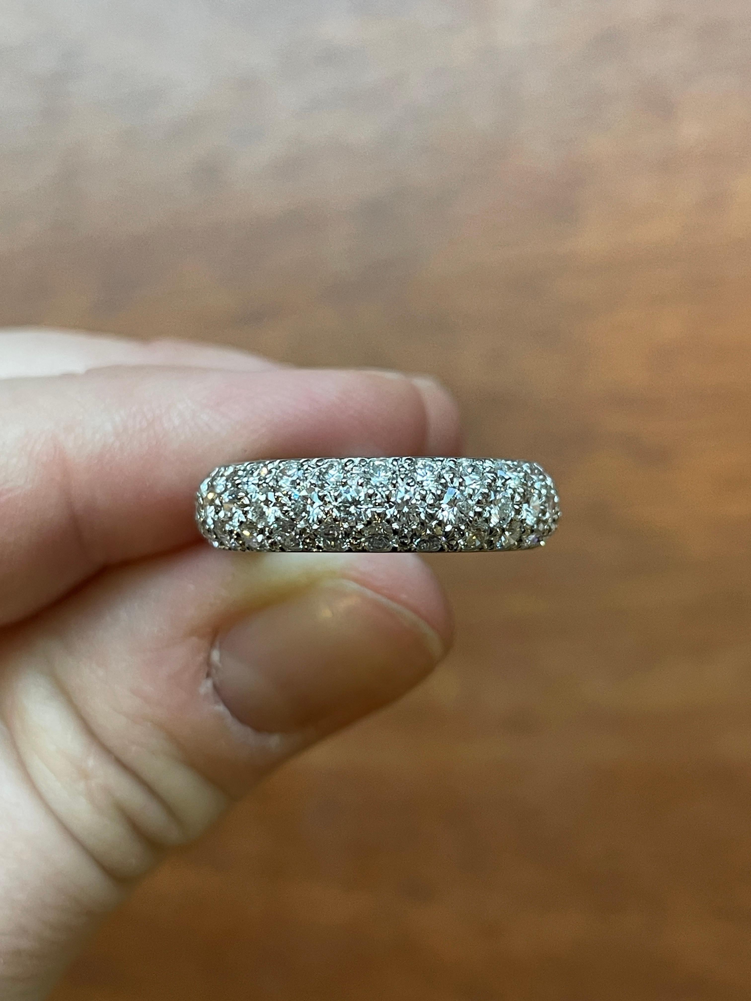 Oscar Heyman Platinum Rounded 2.41tcw Diamond Band Ring, sz. 5.5 For Sale 1