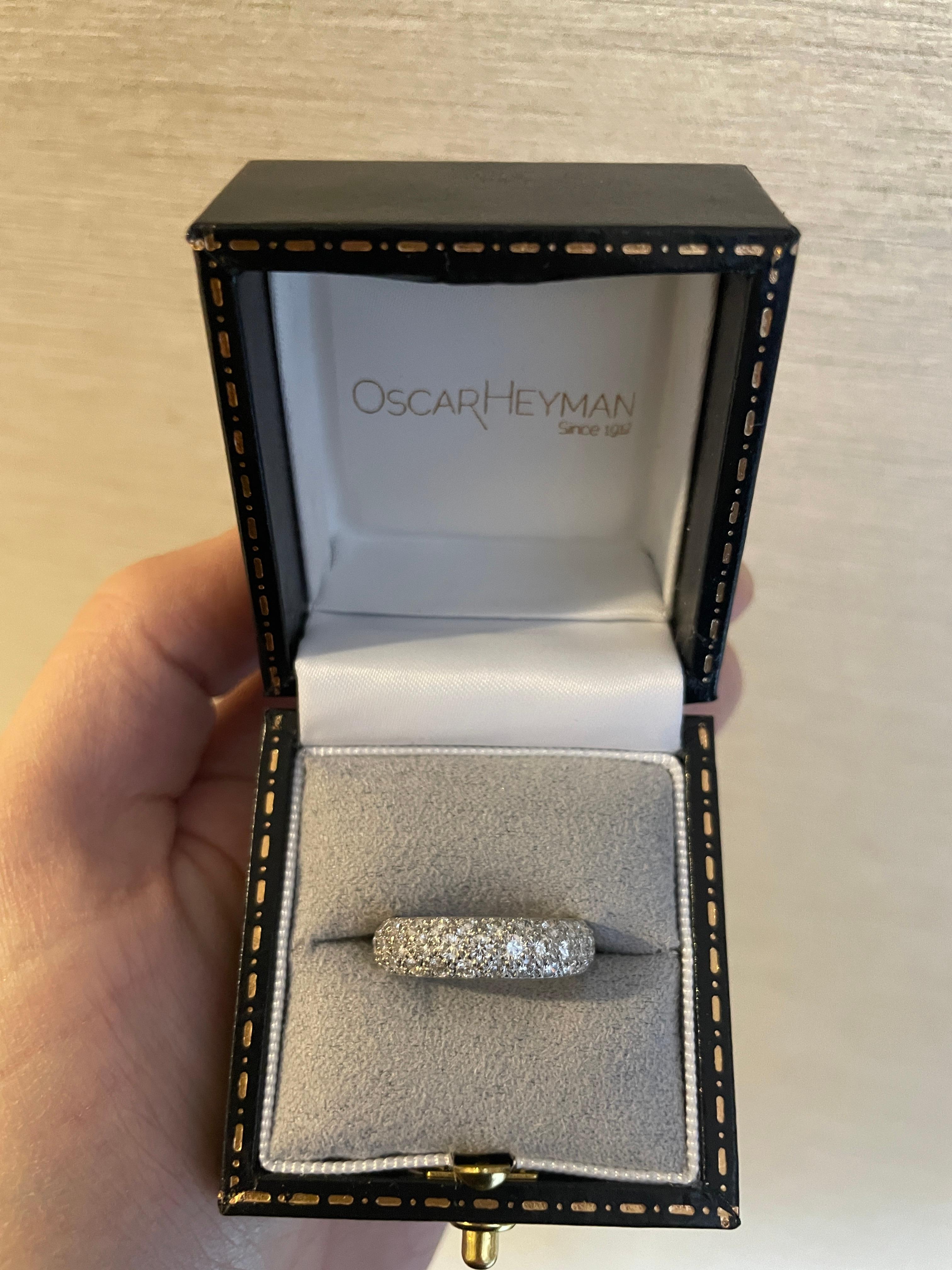 Oscar Heyman Platinum Rounded 2.41tcw Diamond Band Ring, sz. 5.5 For Sale 2