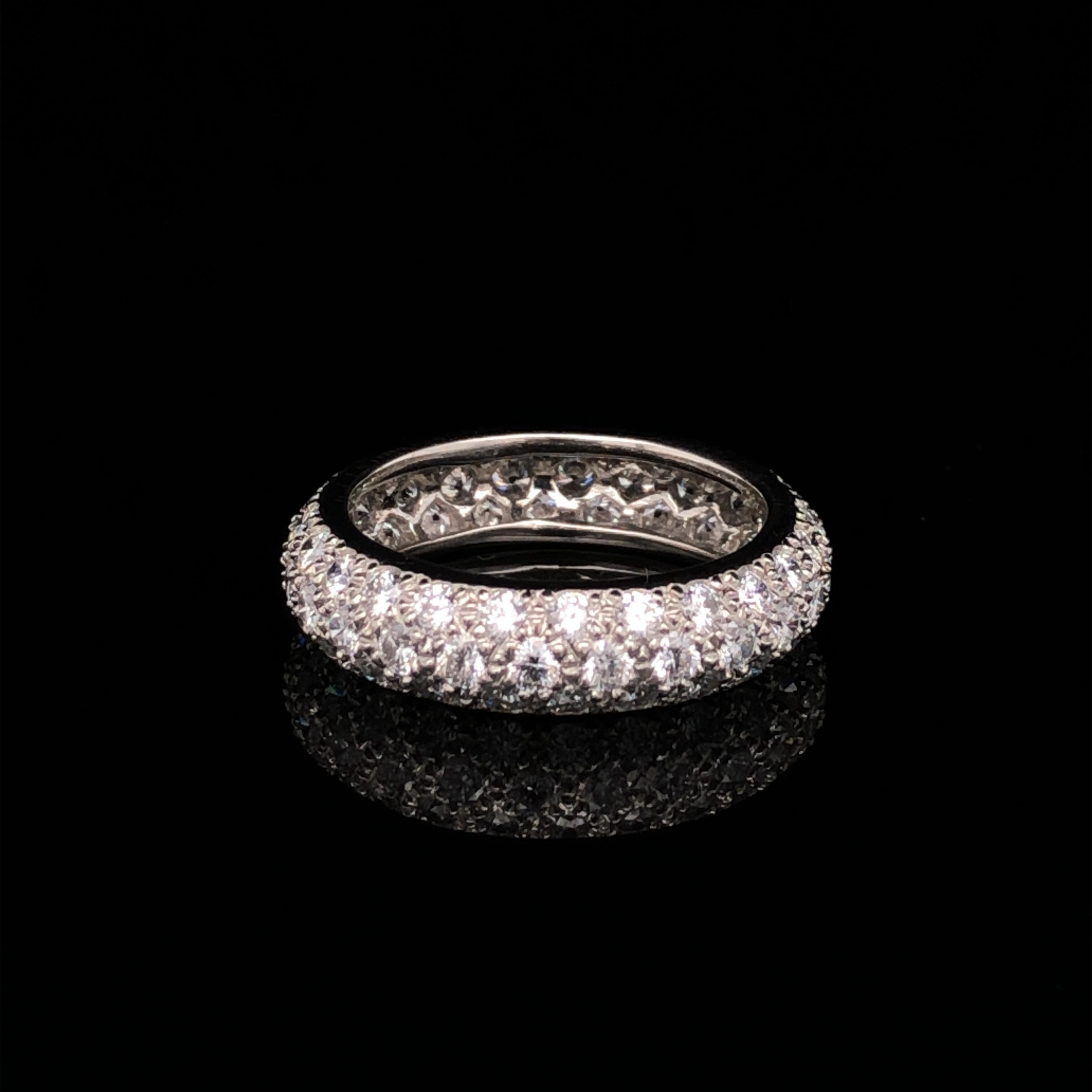 Women's or Men's Oscar Heyman Platinum Rounded 2.41tcw Diamond Band Ring  For Sale