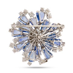 Oscar Heyman Platinum Sapphire and Diamond Brooch Pin