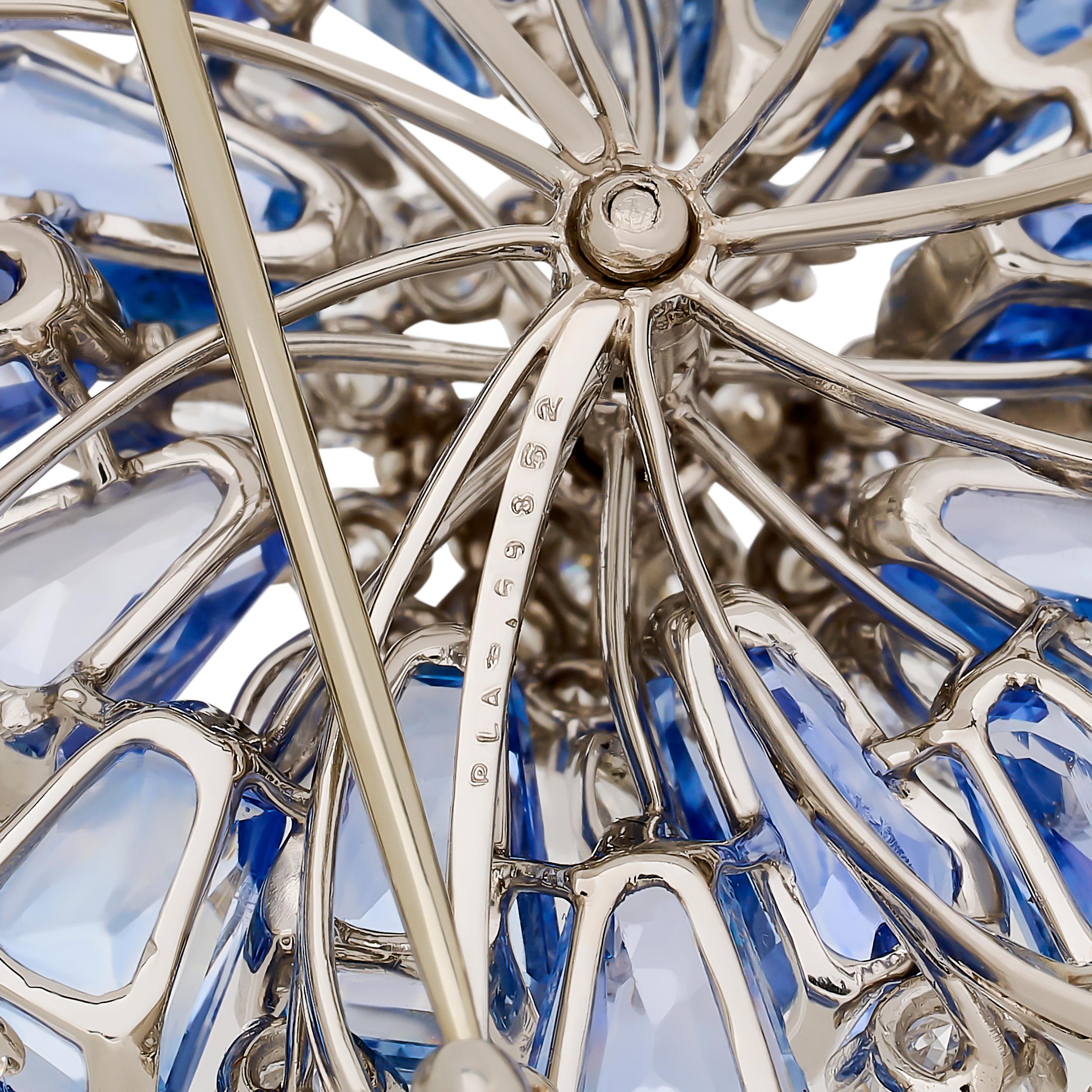 Broche en platine, saphir et diamant d'Oscar Heyman Excellent état - En vente à Philadelphia, PA