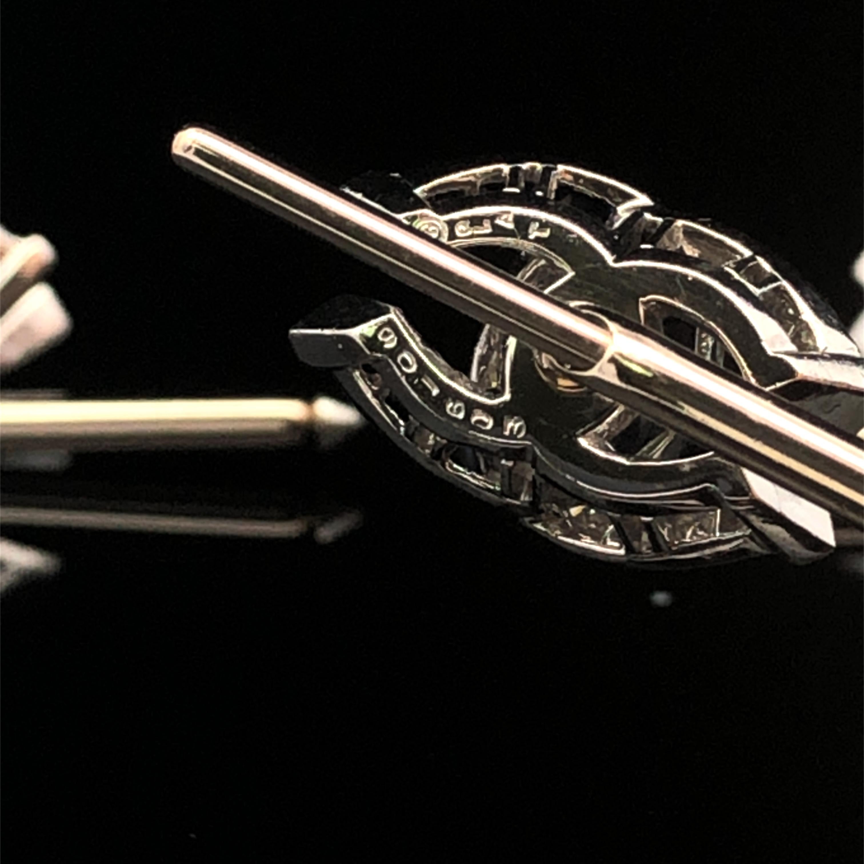 Oscar Heyman Hufeisenhemdstecker aus Platin mit Saphiren und Diamanten, 4er-Set 2