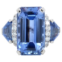Oscar Heyman Platinum Sapphire and Diamond Ring AGL Certified Ceylon and Burma