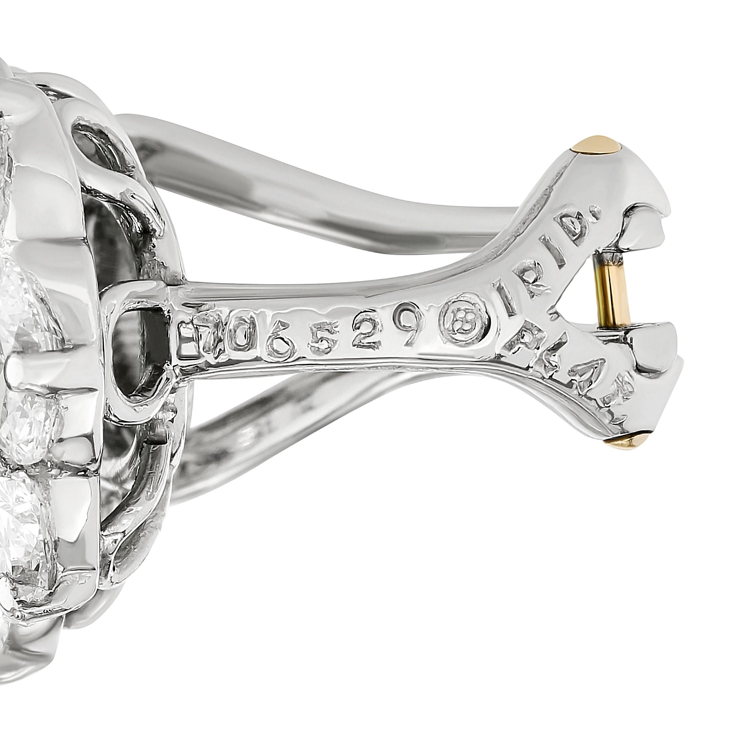 Oscar Heyman Halo-Ohrringe aus Platin mit Tsavorit und Diamanten im Zustand „Hervorragend“ im Angebot in Philadelphia, PA