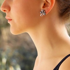 Oscar Heyman Purple Star Sapphire, Ruby and Diamond Earrings in Platinum