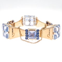 Oscar Heyman Retro Sapphire Gold Bracelet