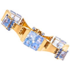 Oscar Heyman Retro Sapphire Gold Bracelet