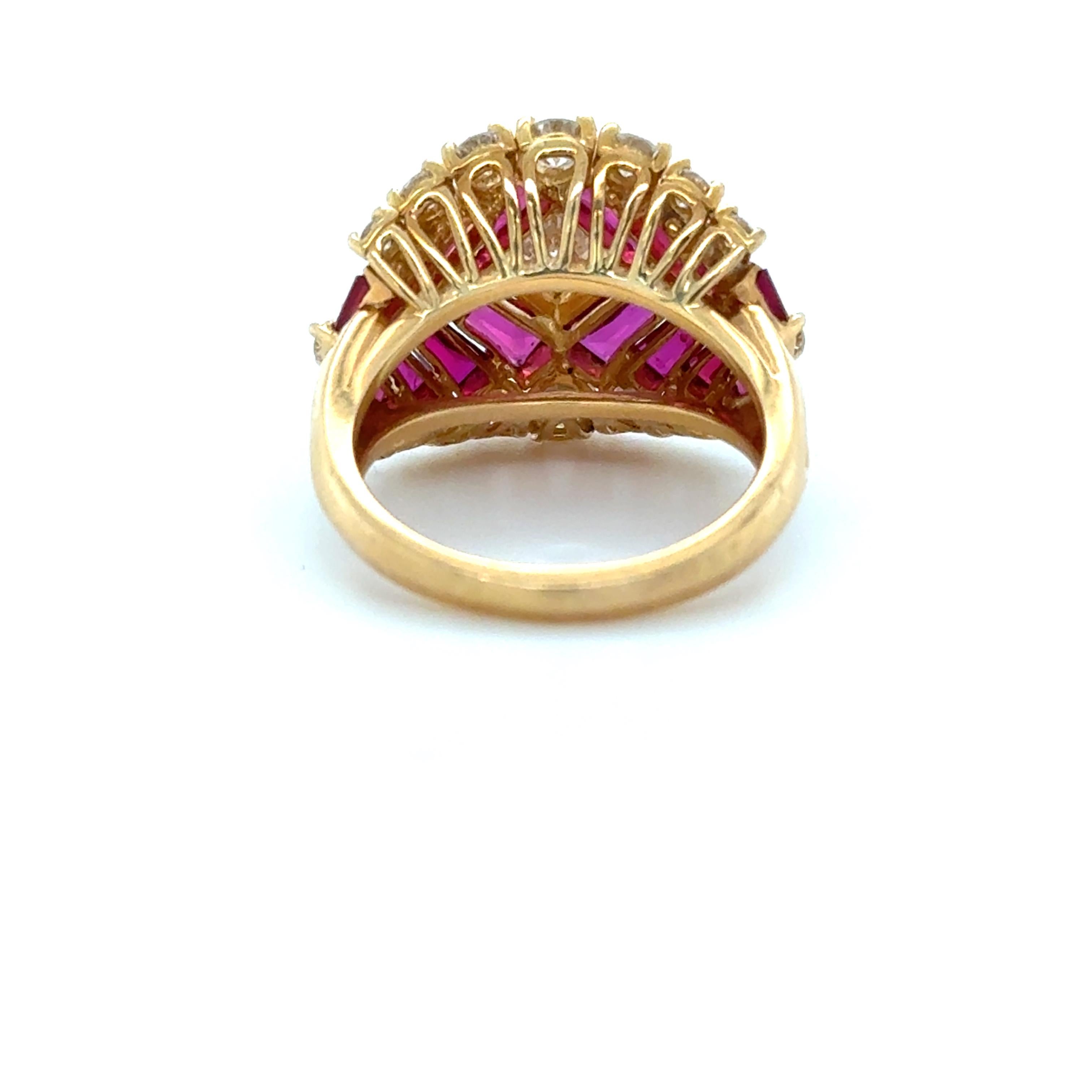 Contemporary Oscar Heyman, Ruby and Diamond Ring For Sale