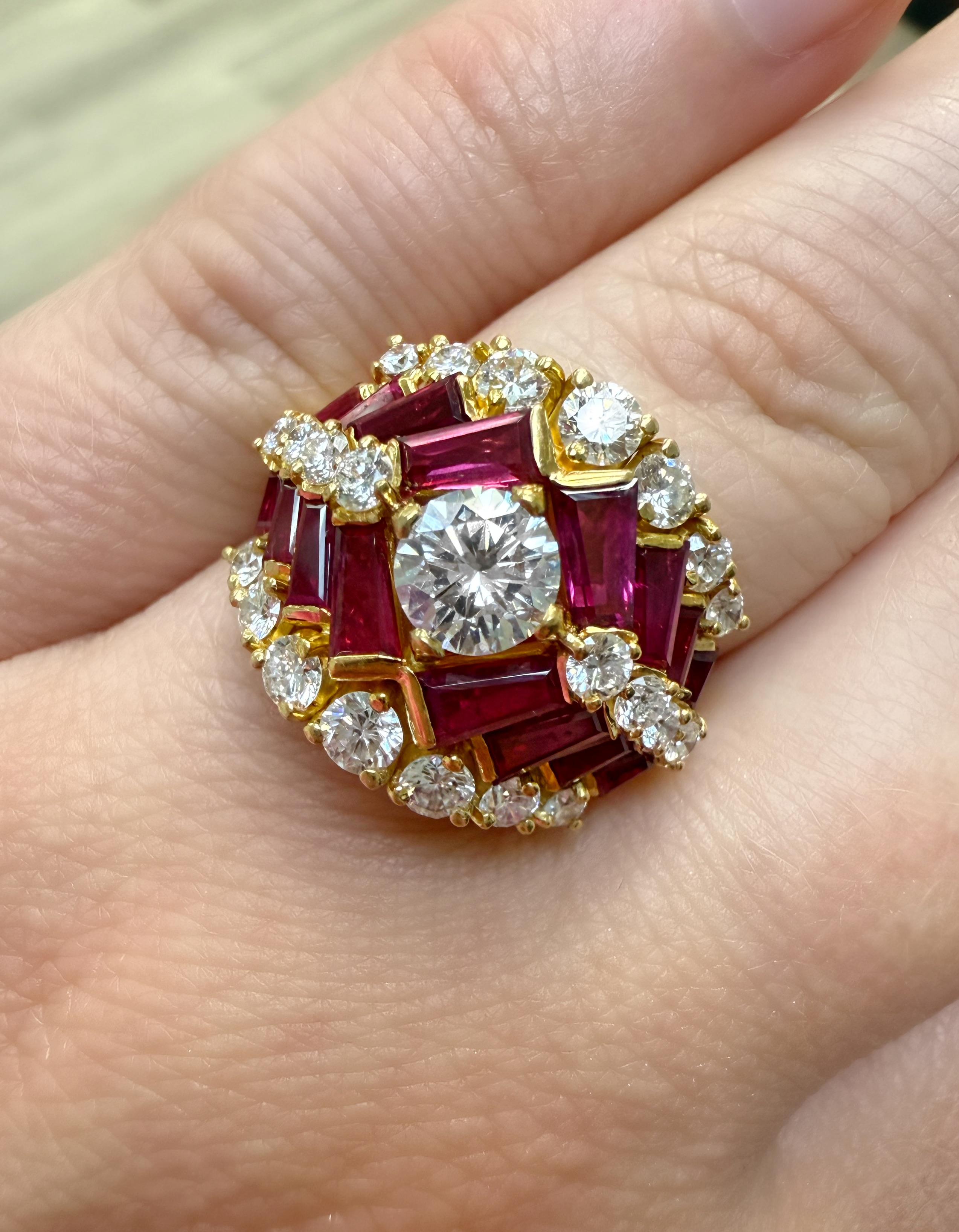 Women's Oscar Heyman, Ruby and Diamond Ring For Sale