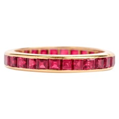 Vintage Oscar Heyman Ruby Channel Set 18 Karat Eternity Band Ring