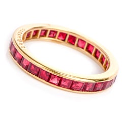 Oscar Heyman Ruby Channel Set 18 Karat Eternity Band Ring