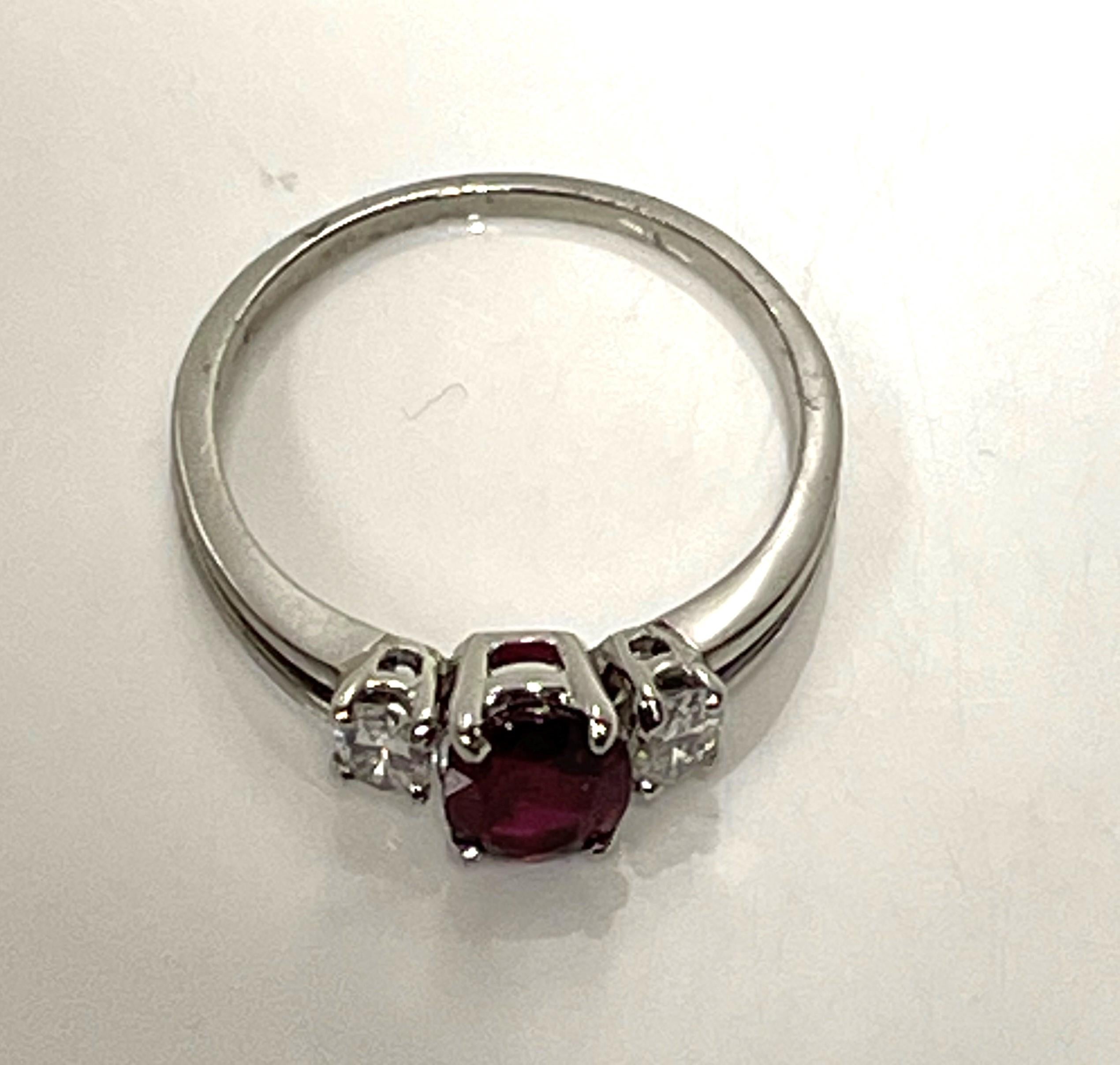 Oscar Heyman Ruby Diamond Ring In Excellent Condition For Sale In Cincinnati, OH