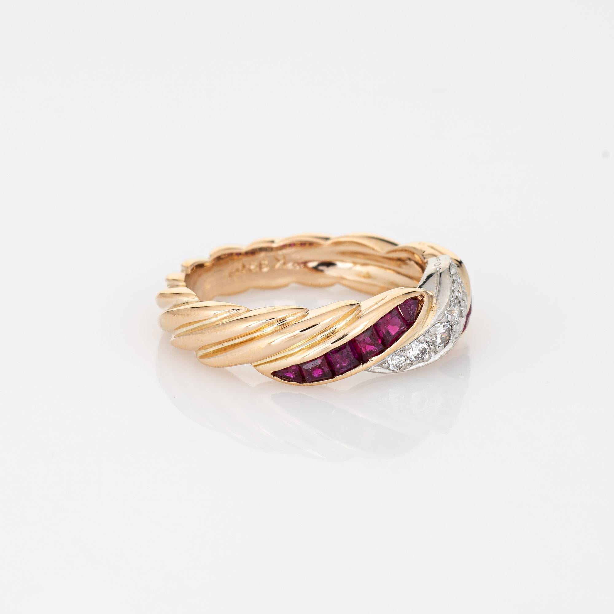 Oscar Heyman Rubin-Diamant-Ring 18k Gold Platin Vintage feiner Schmuck (Moderne) im Angebot