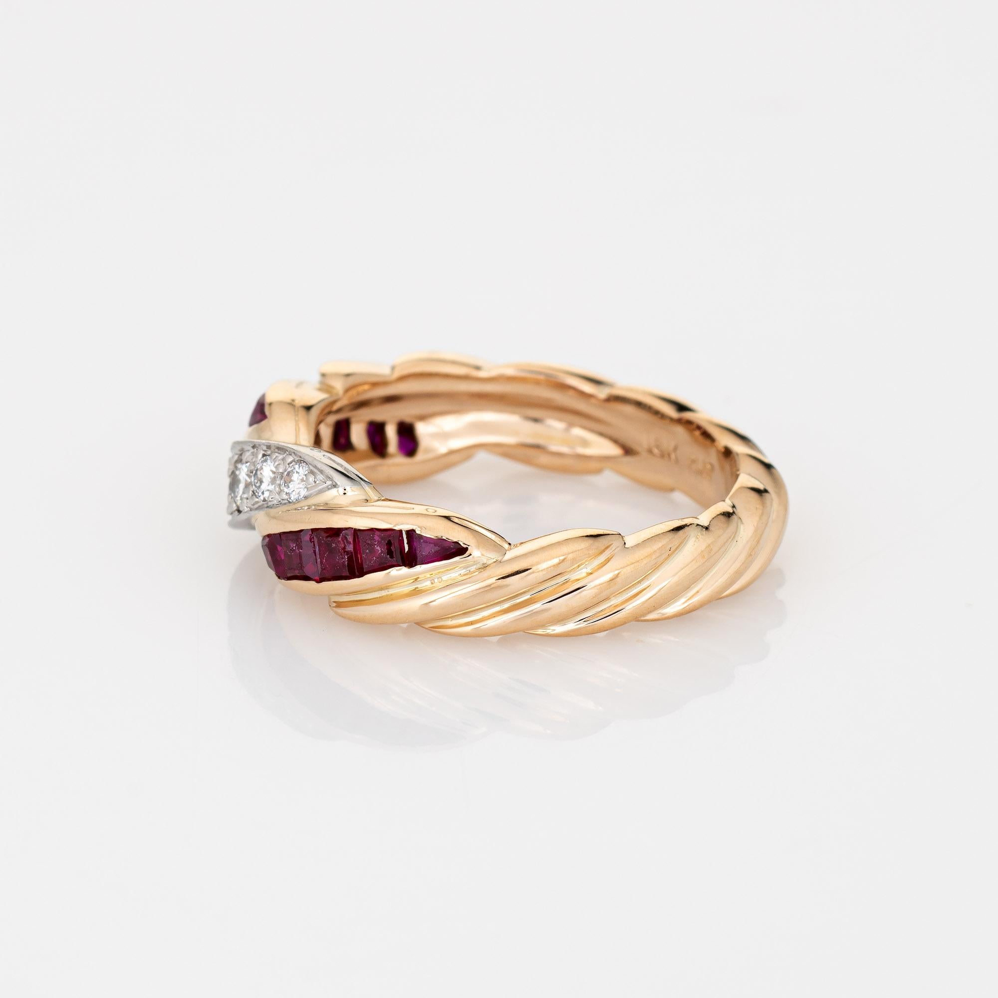 Oscar Heyman Rubin-Diamant-Ring 18k Gold Platin Vintage feiner Schmuck (Rundschliff) im Angebot