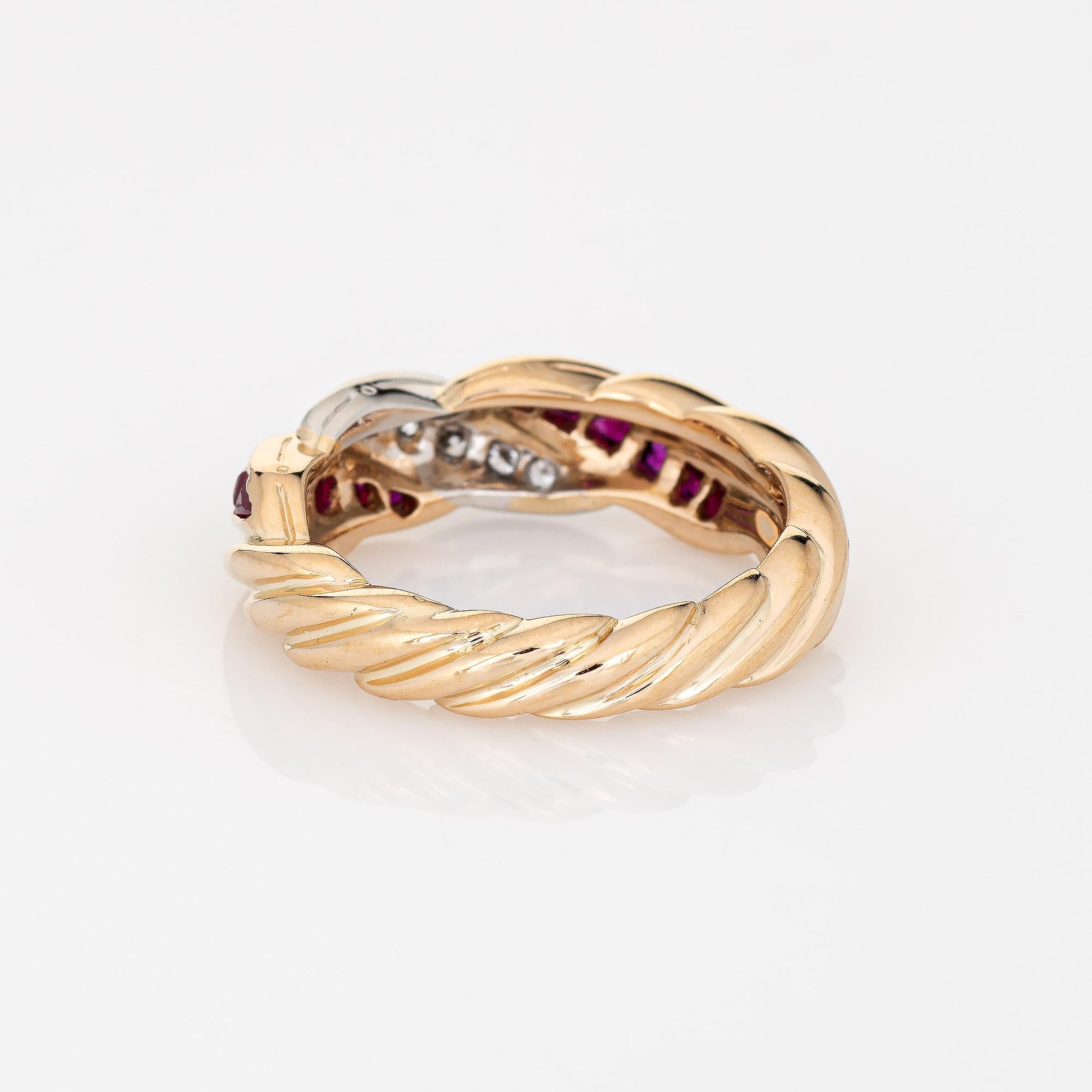Oscar Heyman Rubin-Diamant-Ring 18k Gold Platin Vintage feiner Schmuck im Zustand „Gut“ im Angebot in Torrance, CA
