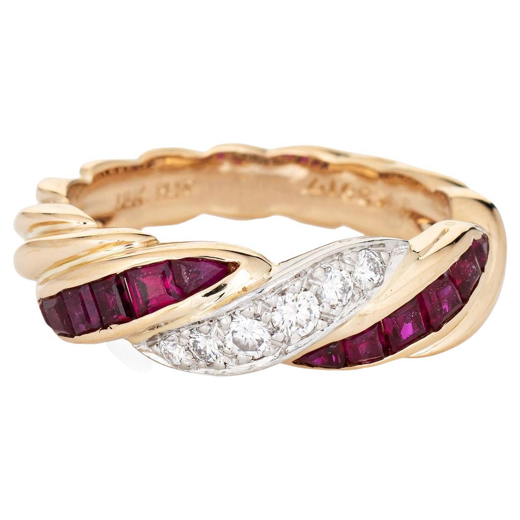 Oscar Heyman Rubin-Diamant-Ring 18k Gold Platin Vintage feiner Schmuck