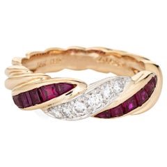 Oscar Heyman Ruby Diamond Ring 18k Gold Platinum Retro Fine Jewelry