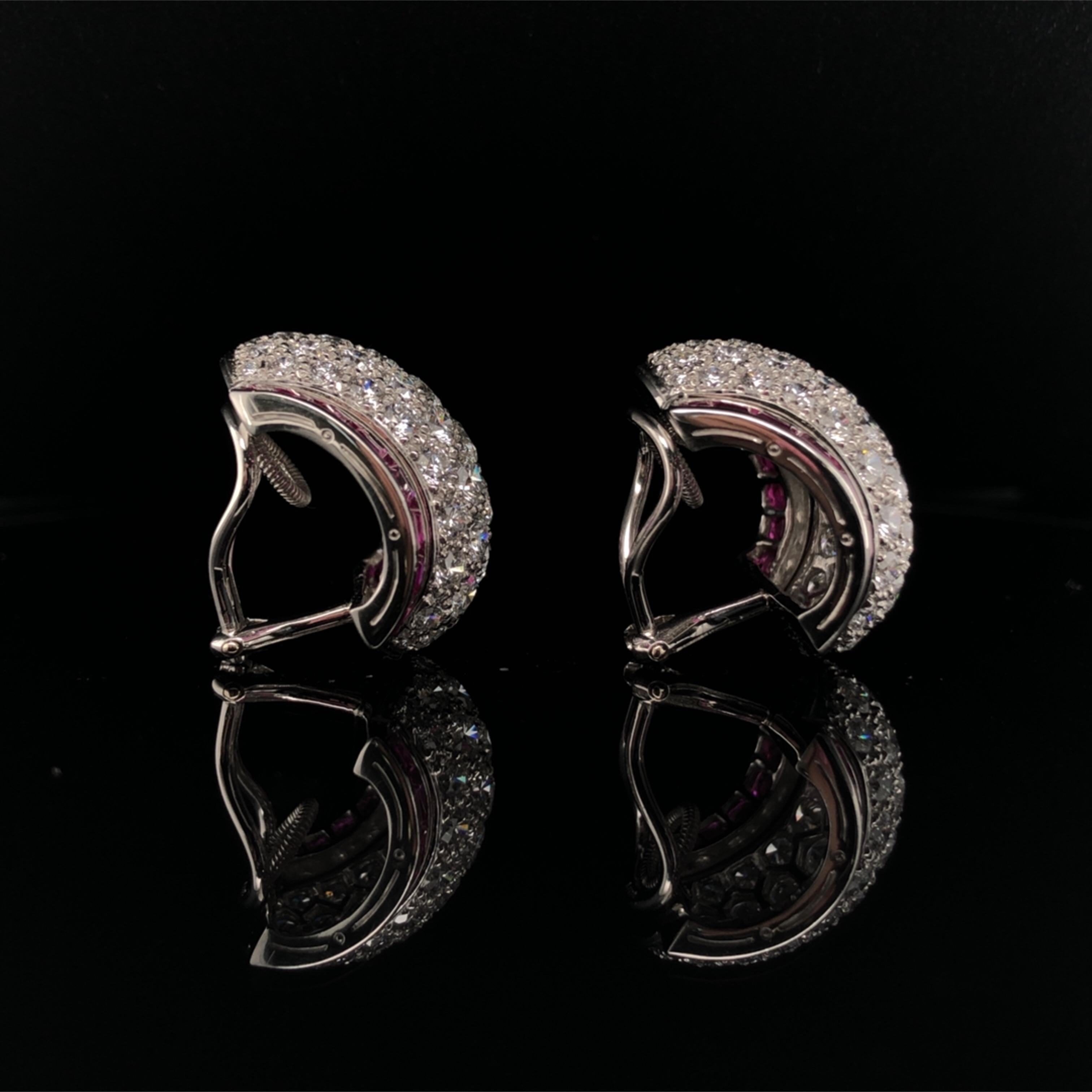 Women's Oscar Heyman Ruby & Diamond Shrimp Earrings
