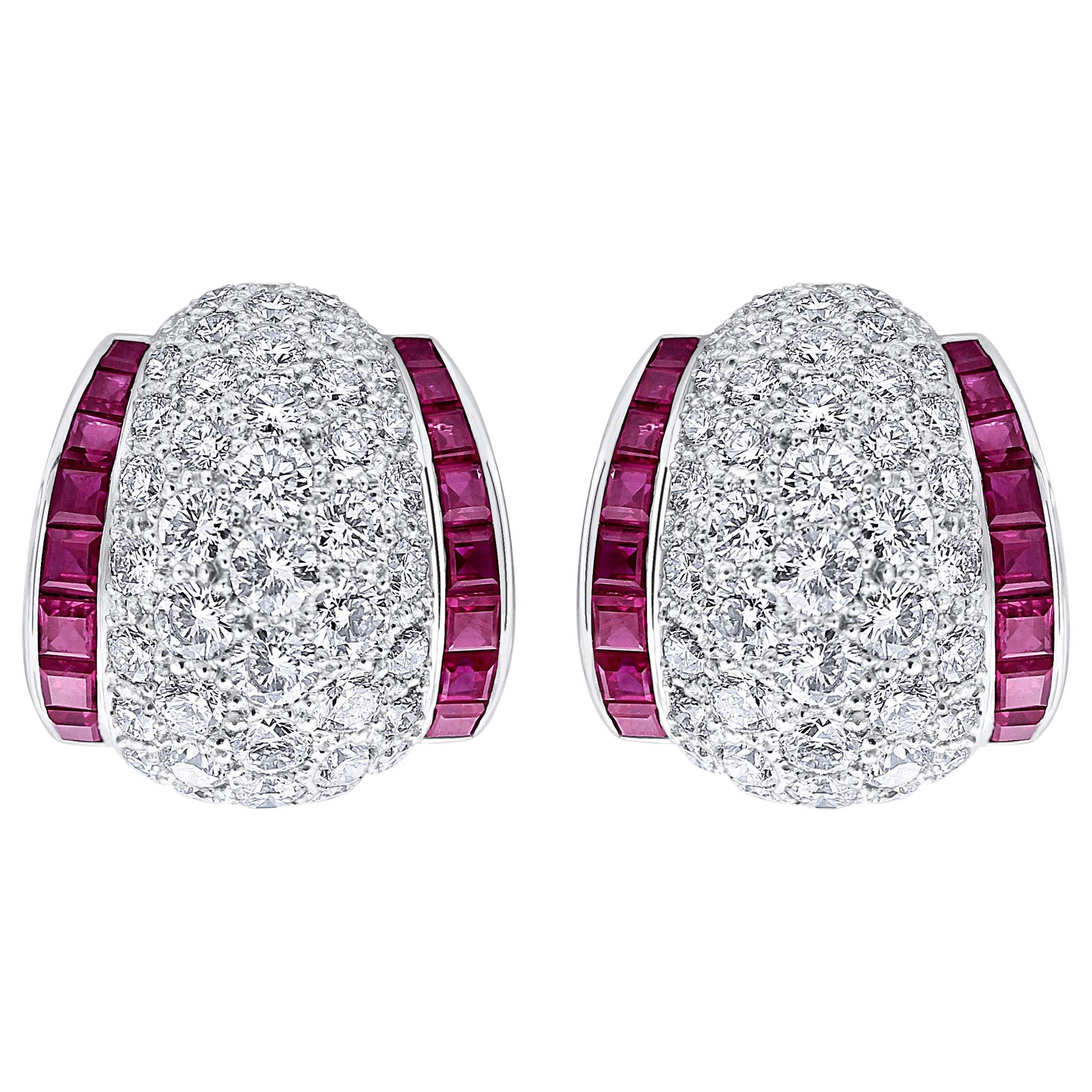 Oscar Heyman Ruby 
Diamond Shrimp Earrings