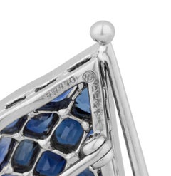 Broche Bandera Americana de Rubí, Zafiro y Diamantes Oscar Heyman