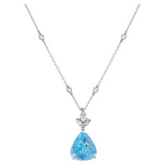 Oscar Heyman Santa Maria Aquamarine and Diamond Pendant Necklace