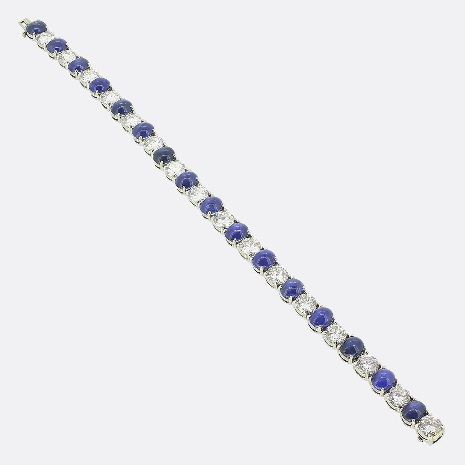 Cabochon Oscar Heyman Sapphire and Diamond Bracelet