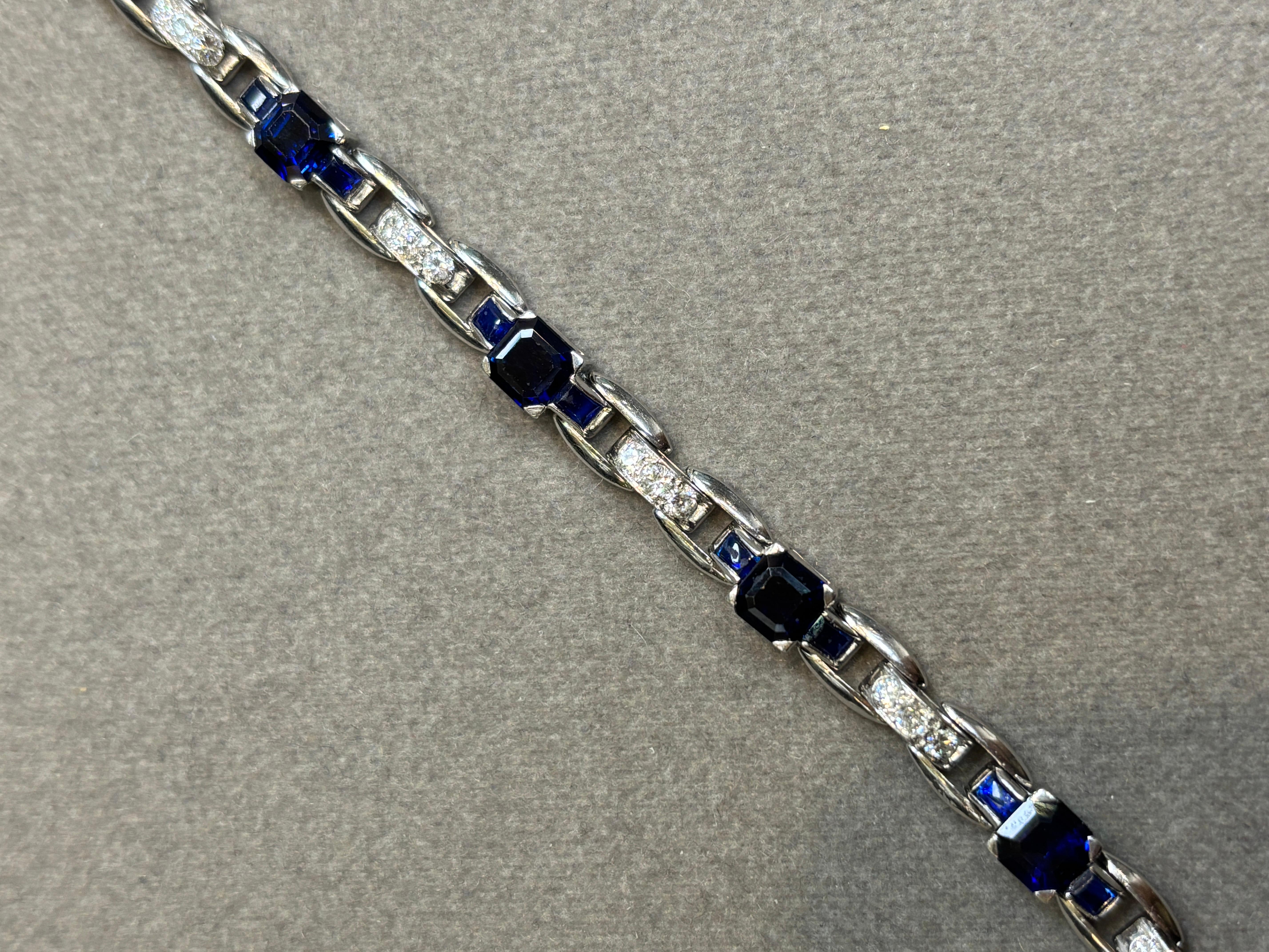Women's Oscar Heyman Sapphire and Diamond Bracelet For Sale