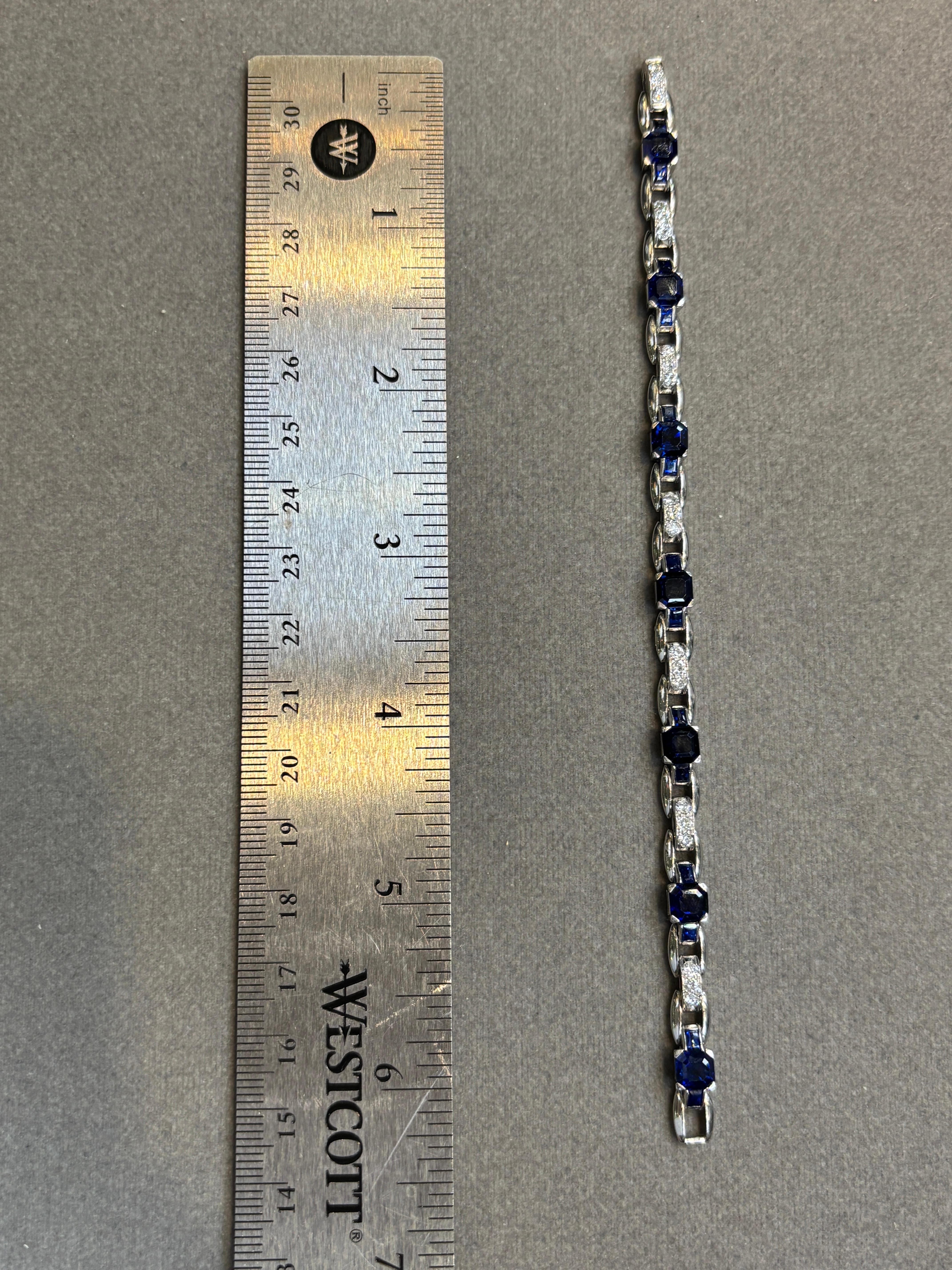 Oscar Heyman Sapphire and Diamond Bracelet For Sale 1