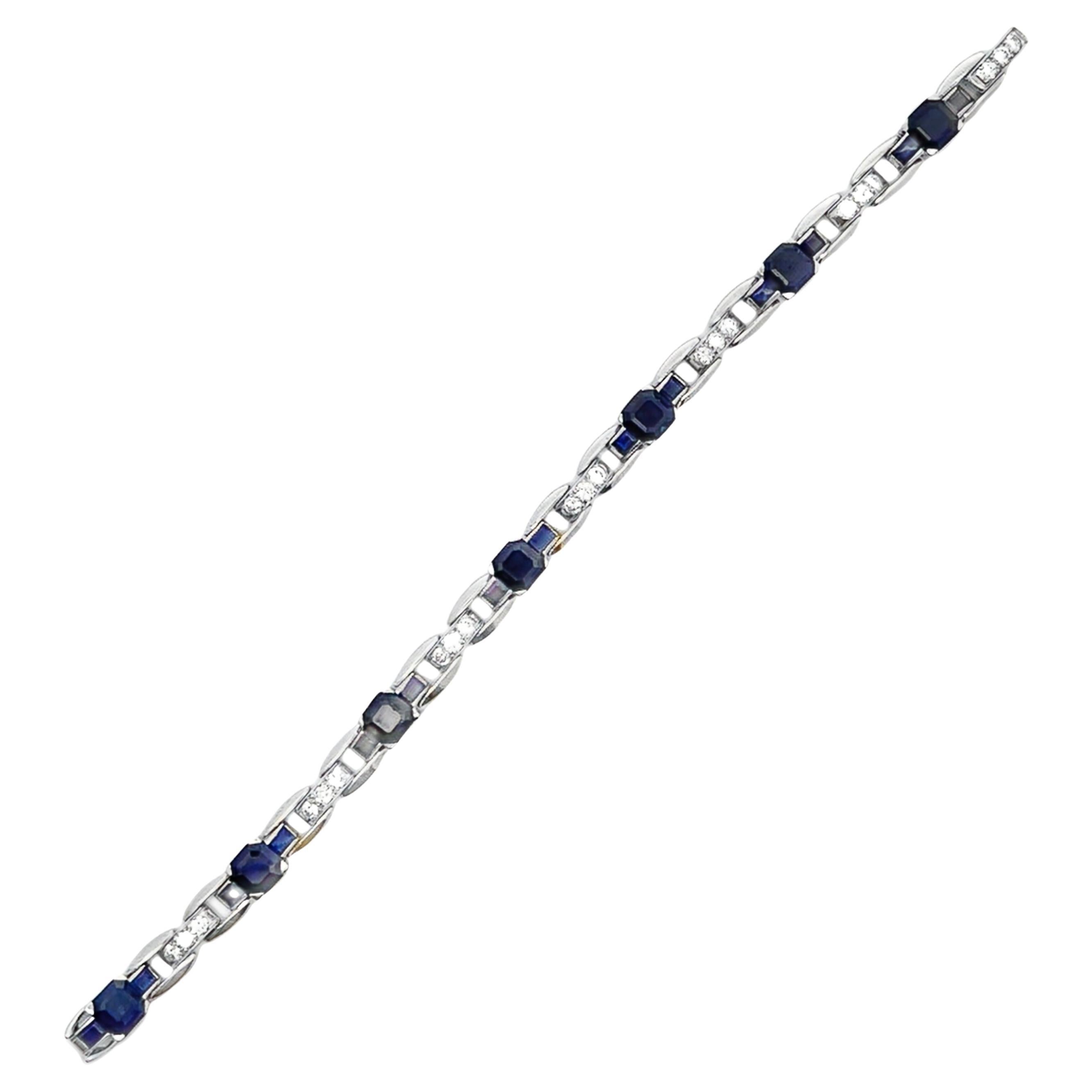Oscar Heyman Sapphire and Diamond Bracelet For Sale