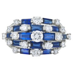 Oscar Heyman Sapphire and Diamond Dome Ring