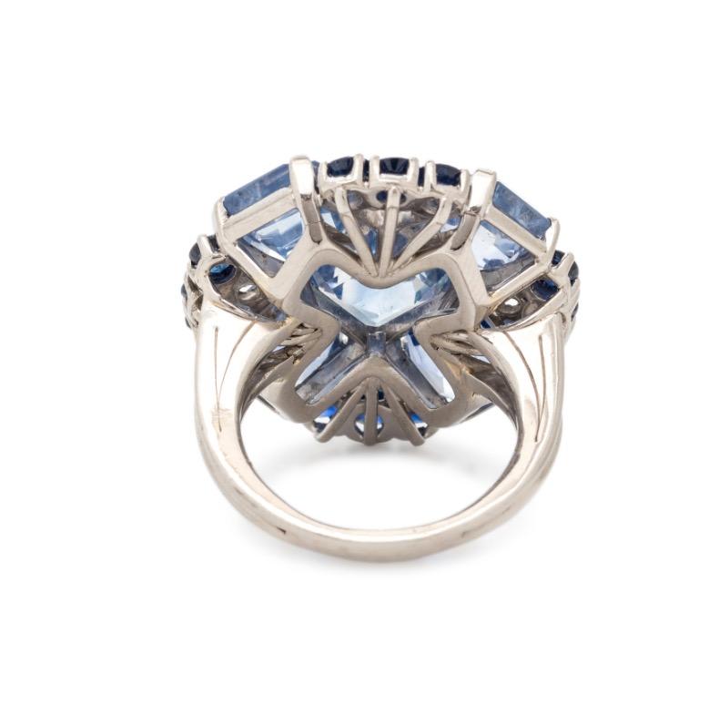 Emerald Cut Oscar Heyman Sapphire and Diamond Ring