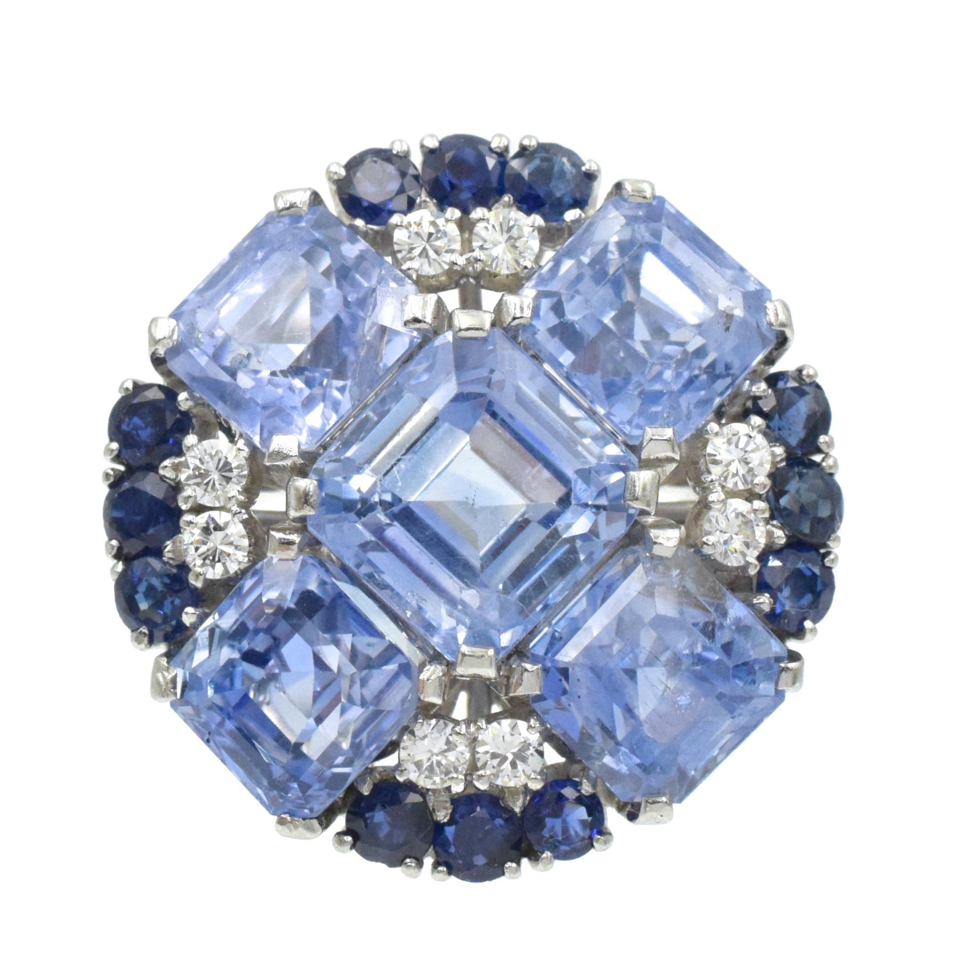 Oscar Heyman Sapphire and Diamond Ring In Excellent Condition In New York, NY