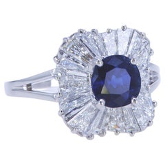 Anello con zaffiro e diamante Oscar Heyman