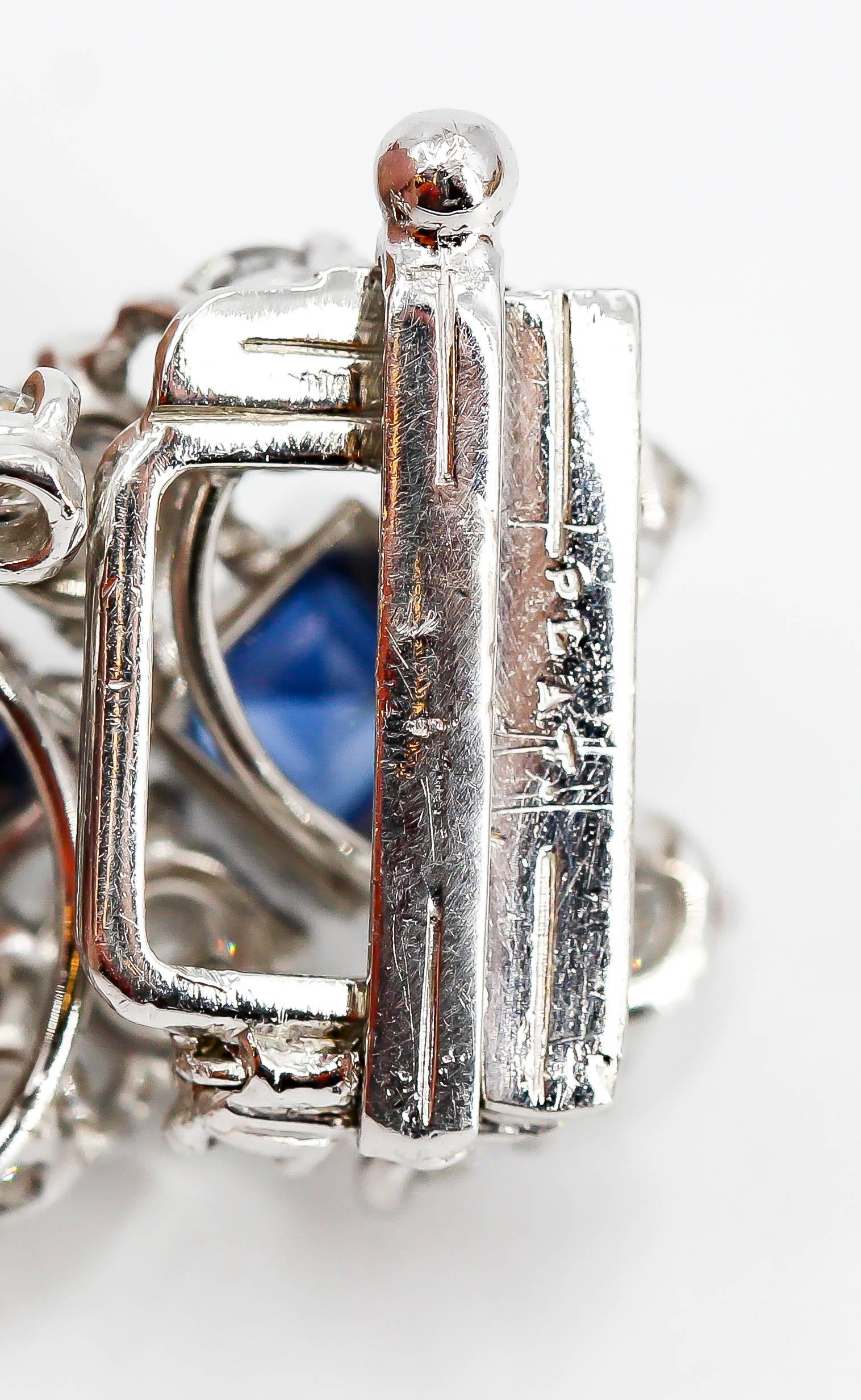 Oscar Heyman Sapphire Diamond and Platinum Bracelet 2