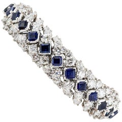 Oscar Heyman Sapphire Diamond and Platinum Bracelet