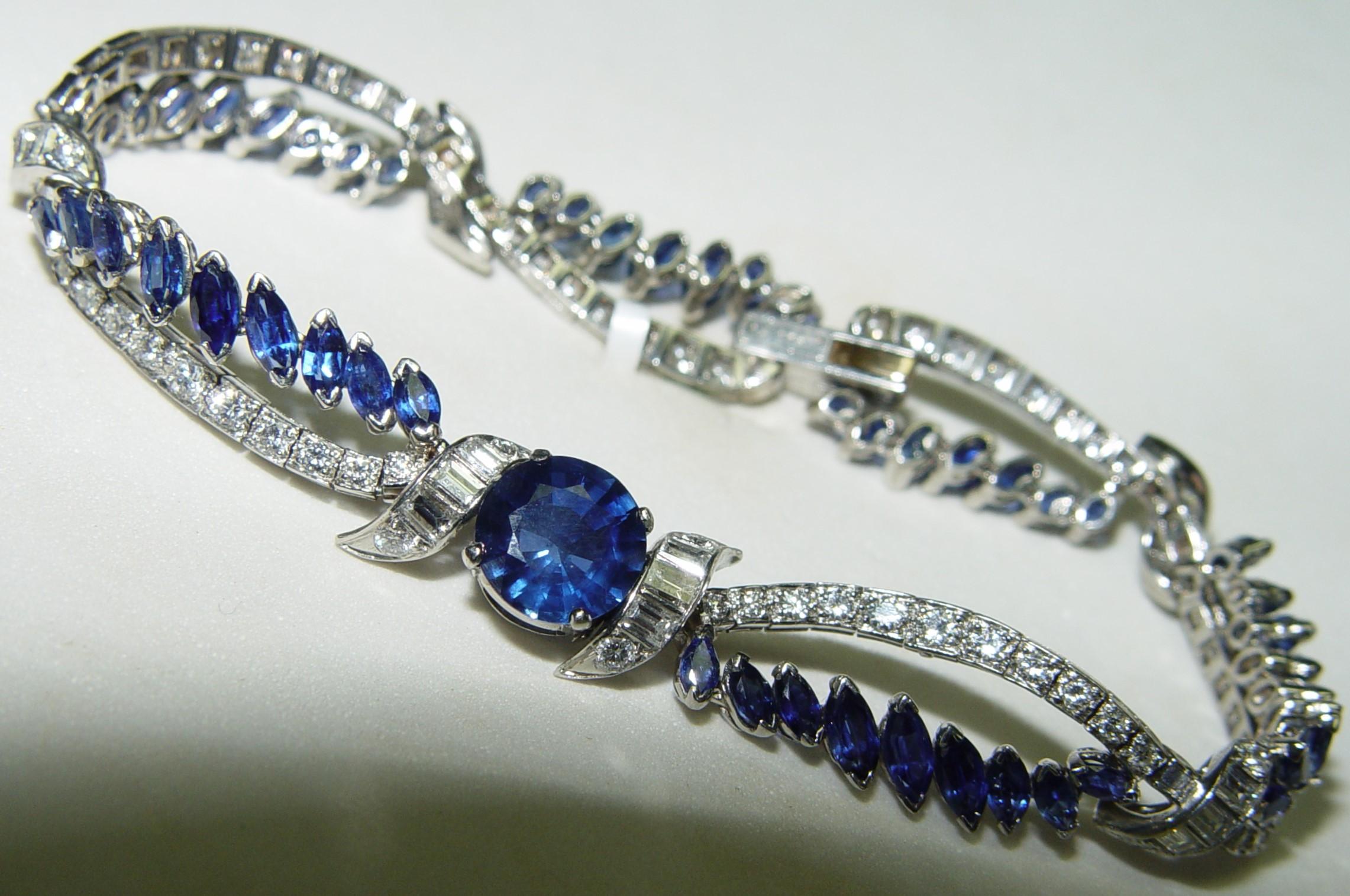 Art Deco Oscar Heyman Sapphire & Diamond bracelet 7