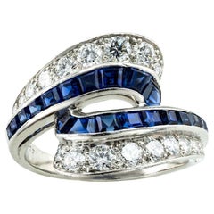 Oscar Heyman Sapphire Diamond Platinum Ring