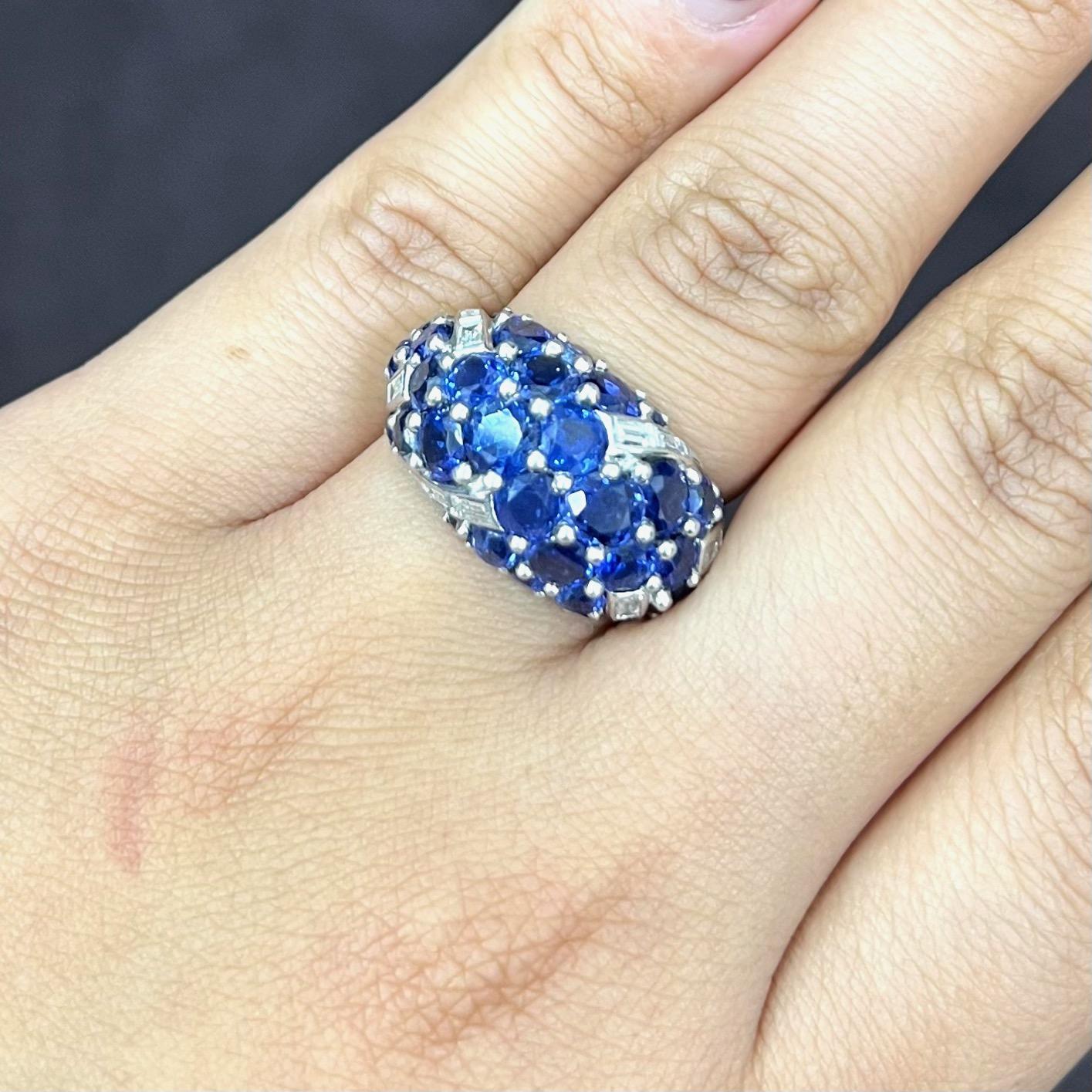 Oscar Heyman Sapphire Diamond Ring For Sale 3